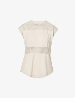 Varley Carly Perforated Stretch-woven T-shirt