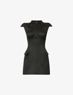 Coperni Structured-cups A-line Woven Mini Dress
