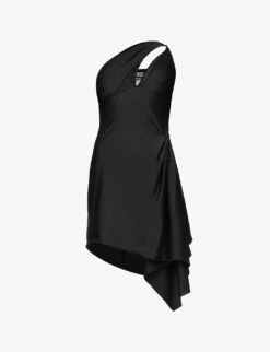 Coperni Cut-out Asymmetric-hem Stretch-woven Mini Dress