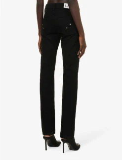 Lace-up Straight-leg Mid-rise Jeans -Sweaty Bety Clothing Shop R04147638 BLACK ALT03