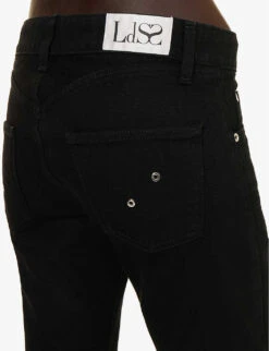 Lace-up Straight-leg Mid-rise Jeans -Sweaty Bety Clothing Shop R04147638 BLACK ALT05