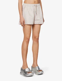 Daily Paper Reportia Drawstring-waist Cotton Shorts -Sweaty Bety Clothing Shop R04148970 HUSHEDVIOLET ALT02
