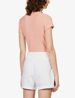 JAMES PERSE Elasticated-waist Striped Cotton-blend Shorts -Sweaty Bety Clothing Shop R04149005 WHITE ALT03