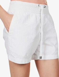 JAMES PERSE Elasticated-waist Striped Cotton-blend Shorts -Sweaty Bety Clothing Shop R04149005 WHITE ALT04