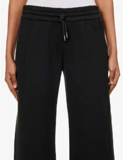 Wide-leg Mid-rise Cotton Jogging Bottoms -Sweaty Bety Clothing Shop R04149020 BLACK ALT04
