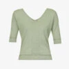 Max Mara Starlet V-neck Relaxed-fit Silk And Cotton-blend Top