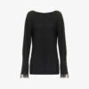Alberta Ferretti Lace-trim Split-side Wool Knitted Top