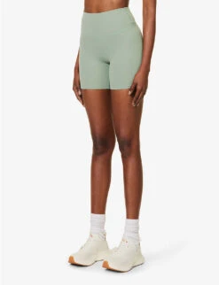 Airweight High-rise Stretch-woven Shorts -Sweaty Bety Clothing Shop R04150045 MOSSWHITEMOSSWHITE ALT02