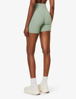 Airweight High-rise Stretch-woven Shorts -Sweaty Bety Clothing Shop R04150045 MOSSWHITEMOSSWHITE ALT03