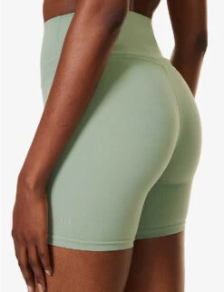 Airweight High-rise Stretch-woven Shorts -Sweaty Bety Clothing Shop R04150045 MOSSWHITEMOSSWHITE ALT04