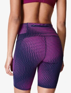 Sweaty Betty Zero Gravity 9 Graphic-print Stretch-woven Cycling Shorts -Sweaty Bety Clothing Shop R04150333 PINKPRINT ALT03