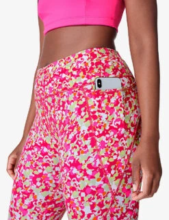 Sweaty Betty Power 7/8 Dab-print High-rise Skinny Stretch-nylon Leggings -Sweaty Bety Clothing Shop R04150348 PINKDABPRINT ALT04