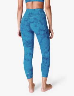 Sweaty Betty Super Soft 7/8 Spray-print Stretch-nylon Leggings -Sweaty Bety Clothing Shop R04150381 BLUESPRAYDYEPRINT ALT03