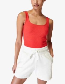 Sweaty Betty Harper Scoop-neck Stretch-jersey Tank Top -Sweaty Bety Clothing Shop R04150493 TULIPRED ALT02