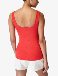 Sweaty Betty Harper Scoop-neck Stretch-jersey Tank Top -Sweaty Bety Clothing Shop R04150493 TULIPRED ALT03