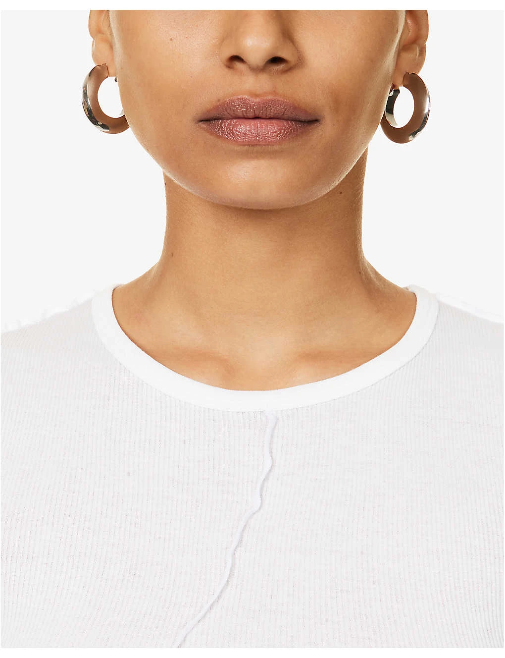 Helmut Lang Twist-seam Cropped Ribbed Cotton T-shirt 8 Helmut Lang Twist-seam Cropped Ribbed Cotton T-shirt - Image 6
