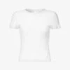 Helmut Lang Twist-seam Cropped Ribbed Cotton T-shirt -Sweaty Bety Clothing Shop R04150643 WHITE M