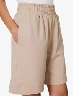 Weekend Max Mara Zoraide Regular-fit Mid-rise Stretch-jersey Shorts -Sweaty Bety Clothing Shop R04151226 BEIGE ALT04