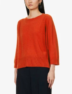 Weekend Max Mara Alce Three-quarter-length-sleeve Cashmere Jumper -Sweaty Bety Clothing Shop R04151230 RED ALT02