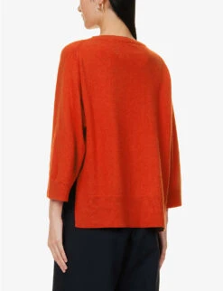 Weekend Max Mara Alce Three-quarter-length-sleeve Cashmere Jumper -Sweaty Bety Clothing Shop R04151230 RED ALT03