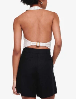 Fidel Tabbed Linen Shorts -Sweaty Bety Clothing Shop R04151537 BLACK ALT03