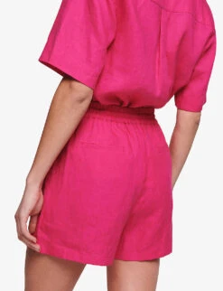 Hauti Relaxed-fit Linen Shorts 10 Hauti Relaxed-fit Linen Shorts -Sweaty Bety Clothing Shop R04151541 RASPBERRY ALT03