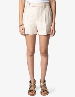 Zadig & Voltaire Please Creased Viscose-blend Shorts -Sweaty Bety Clothing Shop R04151946 POUDRE ALT02