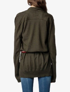 Zadig & Voltaire Dazzy Oversized Wool-knitted Cardigan 10 Zadig & Voltaire Dazzy Oversized Wool-knitted Cardigan -Sweaty Bety Clothing Shop R04151977 KAKI ALT03