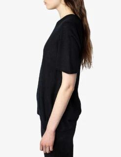 Zadig & Voltaire Ida Signature-wings Cashmere Top -Sweaty Bety Clothing Shop R04151983 NOIR ALT02