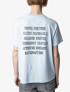 Zadig & Voltaire Omma Core Cho-print Cotton T-shirt -Sweaty Bety Clothing Shop R04151987 CIEL ALT03