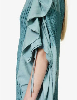 Issey Miyake Imprint Ribbed Rayon-blend Midi Dress -Sweaty Bety Clothing Shop R04152499 LIGHTBLUE ALT04