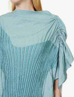 Issey Miyake Imprint Ribbed Rayon-blend Midi Dress -Sweaty Bety Clothing Shop R04152499 LIGHTBLUE ALT05
