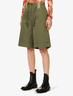 Ganni Mid-rise Belted Woven Shorts -Sweaty Bety Clothing Shop R04152894 KALAMATA ALT02