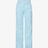 Ganni Stripe-embellished Organic-denim Jeans -Sweaty Bety Clothing Shop R04152901 BRIGHTWHITE M