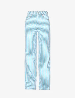 Ganni Stripe-embellished Organic-denim Jeans