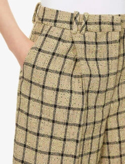 Ganni Checked Mid-rise Organic Cotton-blend Shorts -Sweaty Bety Clothing Shop R04152920 TENDERSHOOTS ALT04