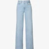 Paige Harper Wide-leg High-rise Stretch-denim Jeans