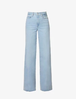 Paige Harper Wide-leg High-rise Stretch-denim Jeans