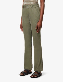 Paige Dion Cargo-pocket Straight-leg Mid-rise Cotton-blend Jeans -Sweaty Bety Clothing Shop R04153165 VINTAGEIVYGREEN ALT02