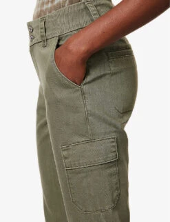 Paige Dion Cargo-pocket Straight-leg Mid-rise Cotton-blend Jeans -Sweaty Bety Clothing Shop R04153165 VINTAGEIVYGREEN ALT04