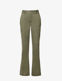 Paige Dion Cargo-pocket Straight-leg Mid-rise Cotton-blend Jeans