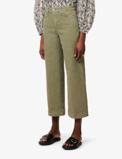Paige Anessa Wide-leg Mid-rise Stretch-denim Jeans -Sweaty Bety Clothing Shop R04153167 VINTAGEMOSSYGREEN ALT02