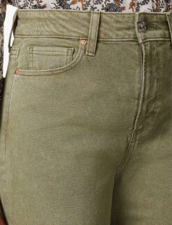 Paige Anessa Wide-leg Mid-rise Stretch-denim Jeans -Sweaty Bety Clothing Shop R04153167 VINTAGEMOSSYGREEN ALT05