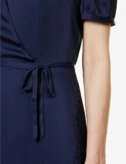 Paige Manuela Wrap-front Recycled Polyester-blend Midi Dress -Sweaty Bety Clothing Shop R04153174 DARKGALAXY ALT04