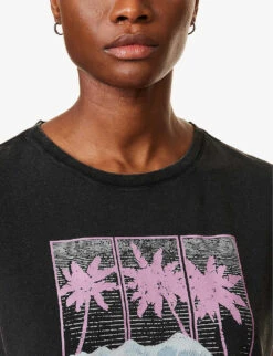 Paige Ryo Graphic-print Stretch-cotton T-shirt -Sweaty Bety Clothing Shop R04153180 WASHEDBLACK ALT04