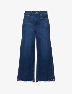 Paige Frankie Raw-hem High-rise Straight-leg Stretch-denim Jeans