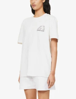 A Logo-print Relaxed-fit Cotton-jersey T-shirt -Sweaty Bety Clothing Shop R04153487 WHITE ALT02