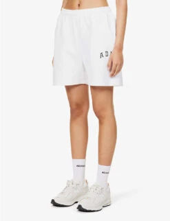 Sweat High-rise Logo-print Cotton-jersey Shorts -Sweaty Bety Clothing Shop R04153530 WHITE ALT02