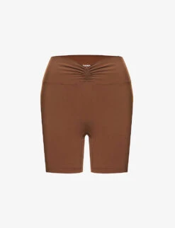 Ruched High-rise Stretch-woven Shorts