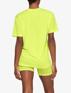 Boyfriend Brand-patch Stretch-woven Shorts -Sweaty Bety Clothing Shop R04153773 YELLOWHIGHLIGHTER ALT02